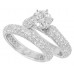 3.50 Ct. TW Round Cut Diamond Engagement Ring with Wedding Band